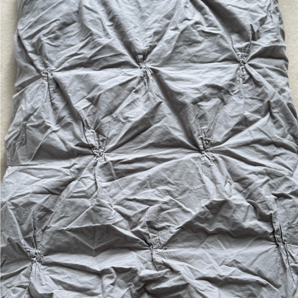 West Elm Pintuck Gray Duvet Cover